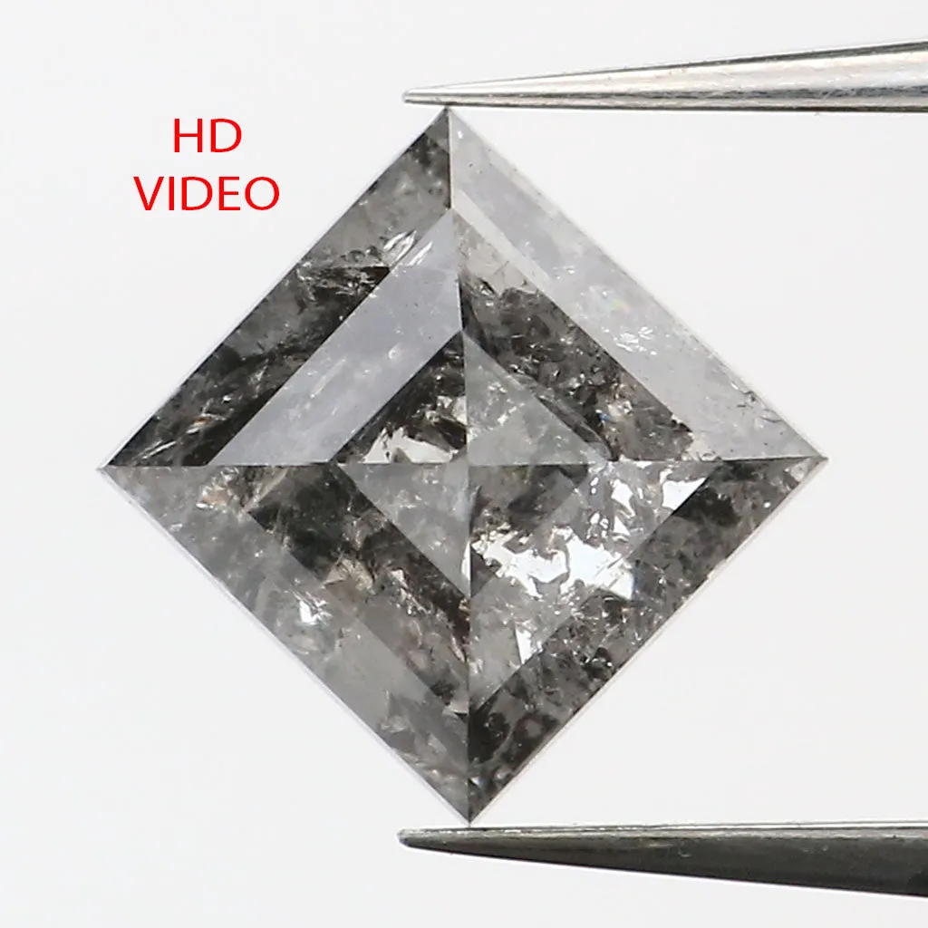 0.98 CT Natural Loose Kite Shape Diamond Salt And Pepper Kite Cut Diamond 7.70 MM Black Grey Color Kite Shape Rose Cut Diamond Q