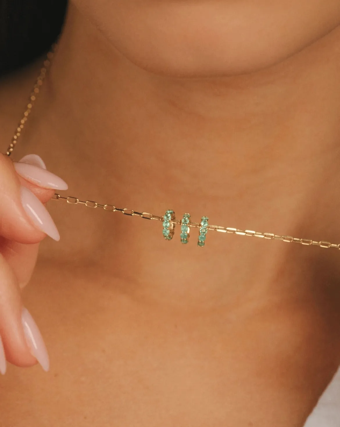 10k Solid Gold Emerald Spacer