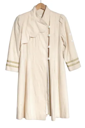 1960's Rothchild Cream Embroidered Swing Coat in Size 10 - Brick Vintage