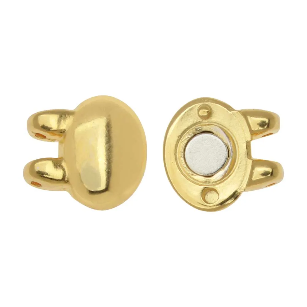 1 Set 24K Gold Plated Kypri Magnetic Clasps, SuperDuo Bead