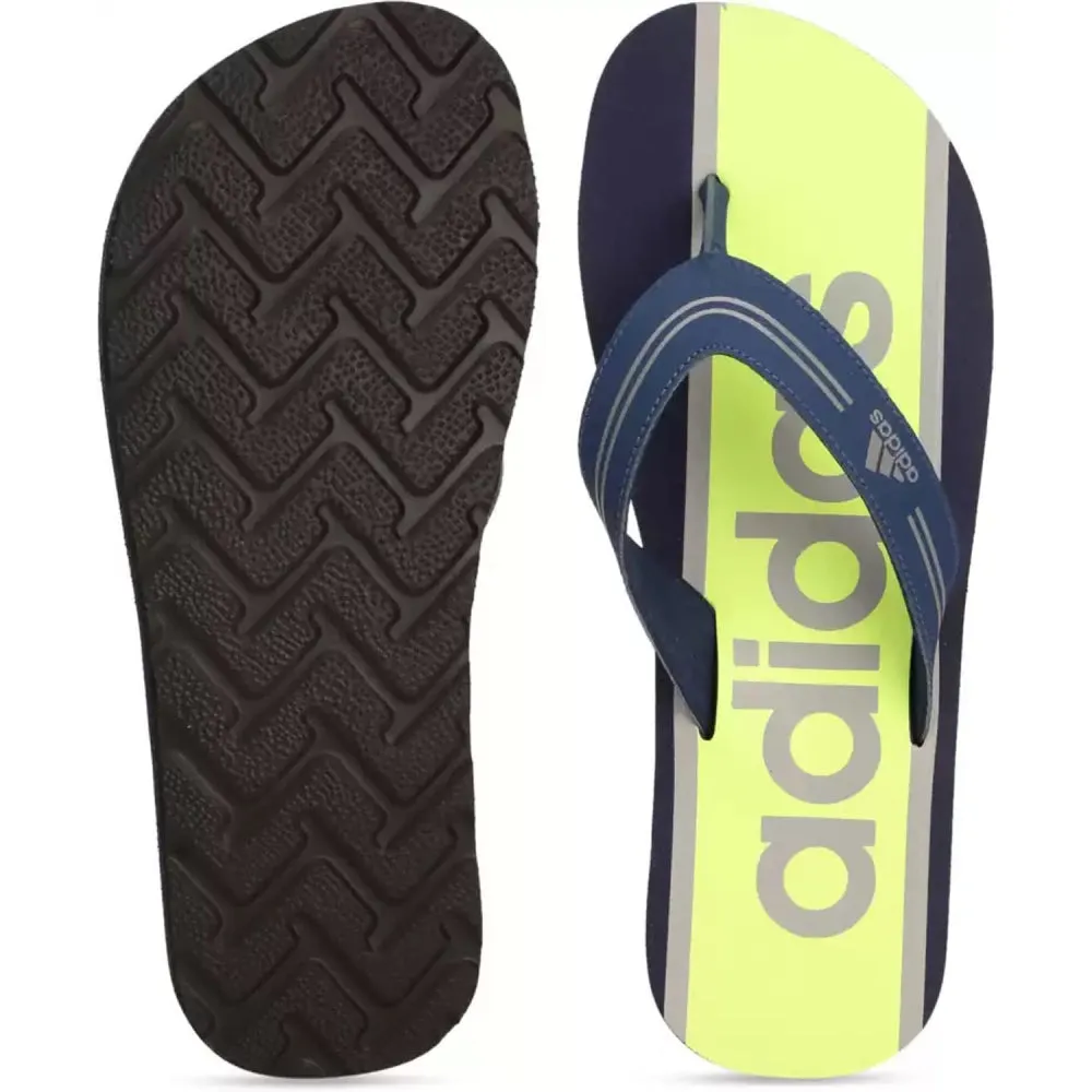 Adidas Men's Flip Flops (Blue/Grey/Yellow)