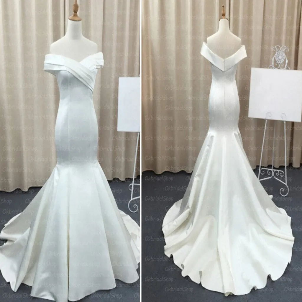 Affordable Elegant Ivory Mermaid Bridal Gown Wedding Dress