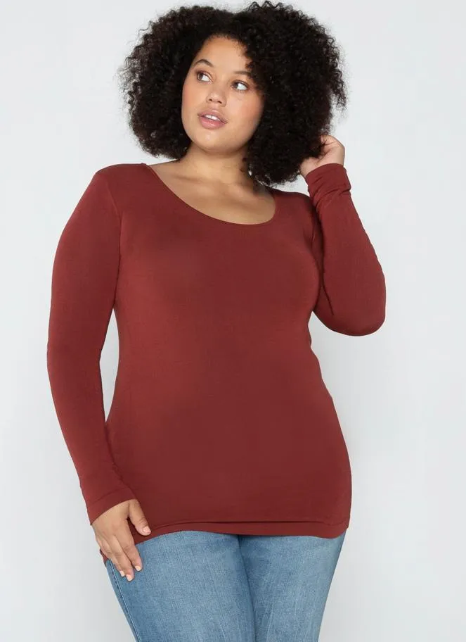 Soft Bamboo V-Neck with Curvy Long Sleeves