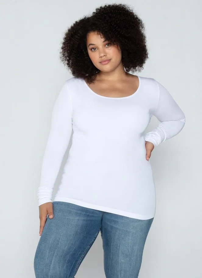 Soft Bamboo V-Neck with Curvy Long Sleeves