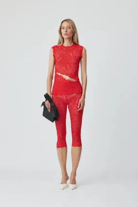 Beaufille Cassia Capri Leggings - Red