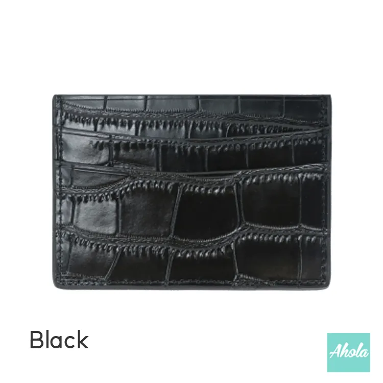 Stylish Crocodile Print Leather Card Case