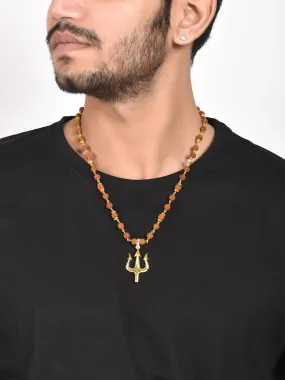 Big Trishul Gold Plated Pendant