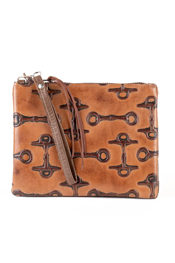 Leather Clutch with Bit Detail