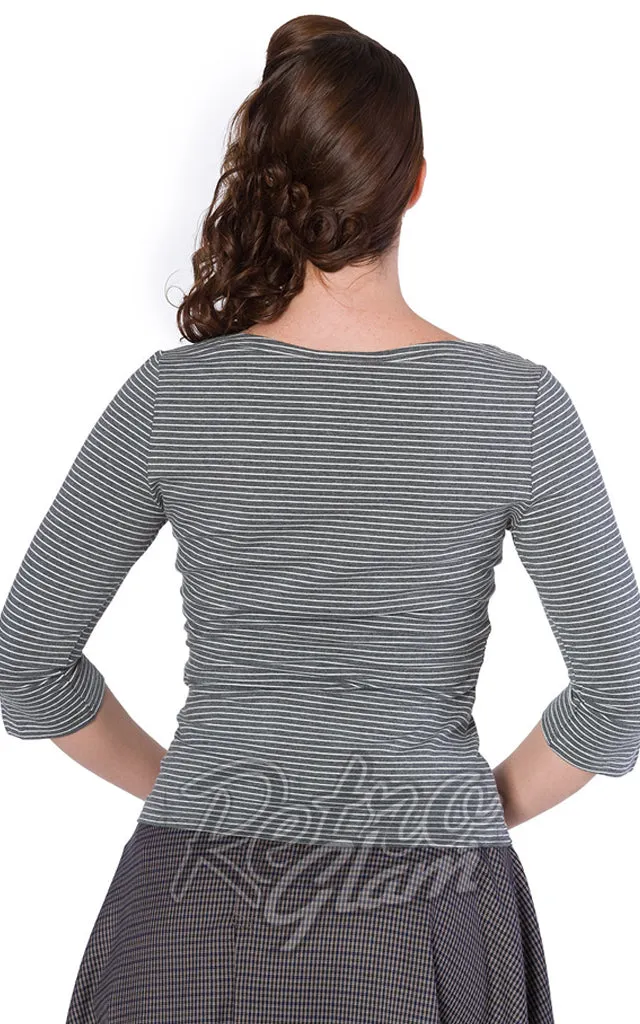 Last XL: Banned Stylish Black & White Stripe Top