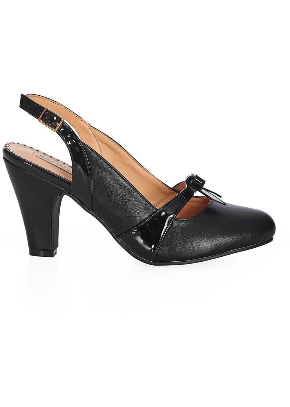 Black Christy 50's Slingback Pumps by Banned