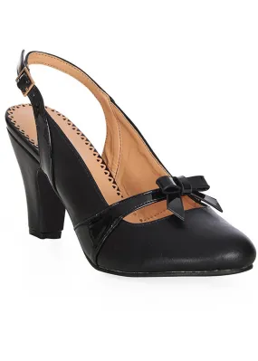 Black Christy 50's Slingback Pumps by Banned