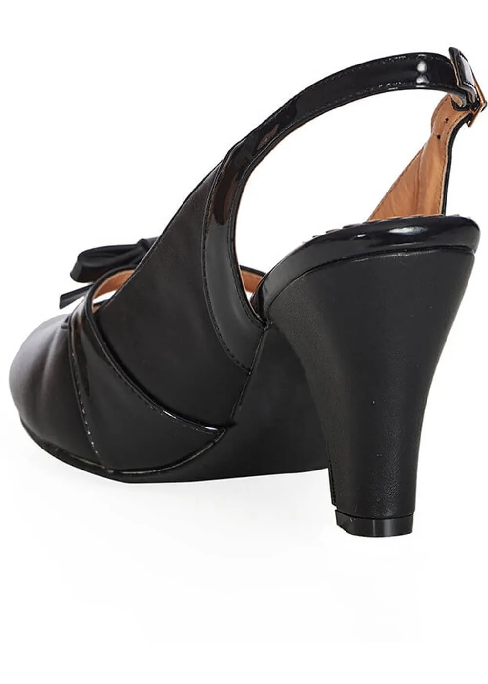 Black Christy 50's Slingback Pumps by Banned