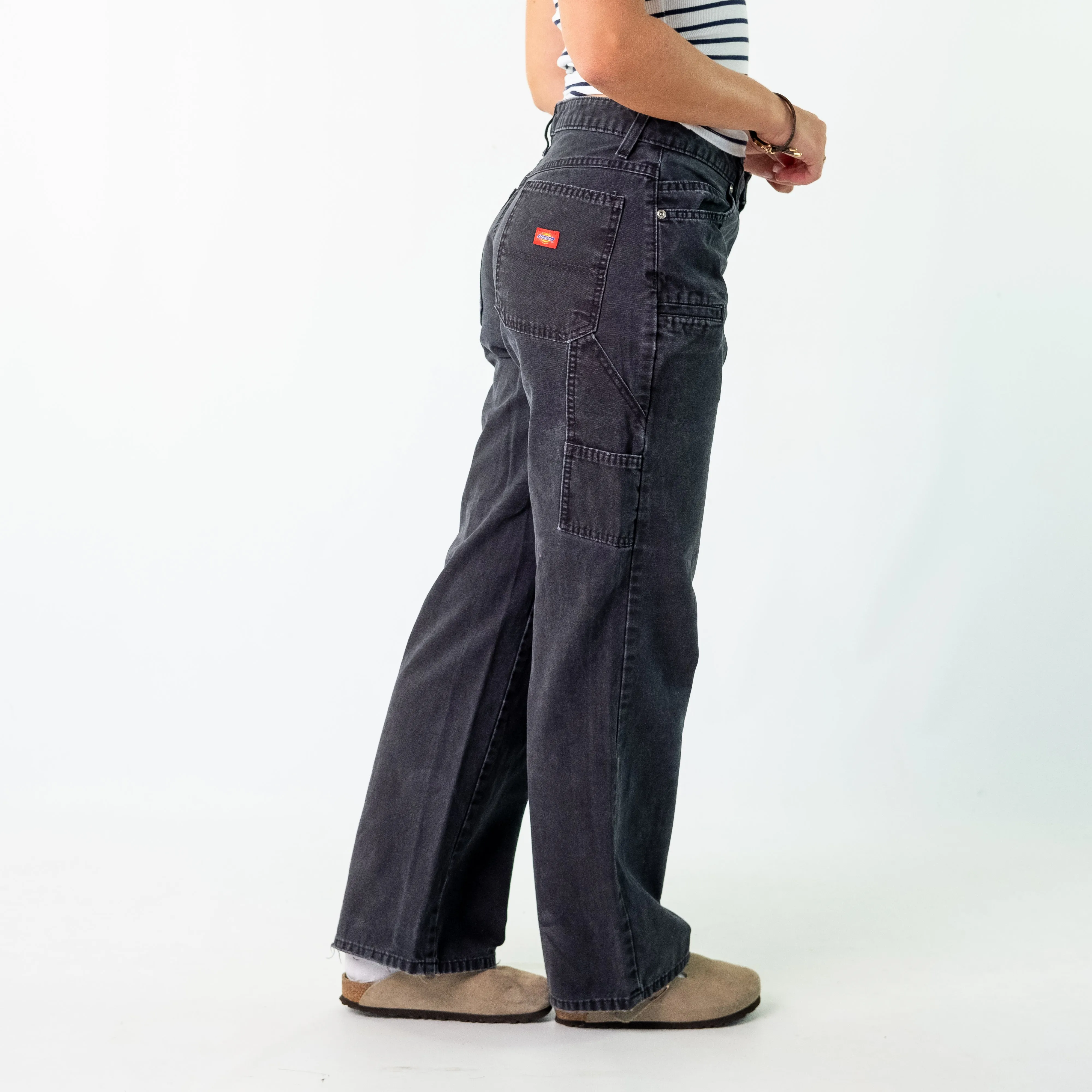 Black 90s Dickies Canvas Carpenter Jeans Baggy Pants (32x30)