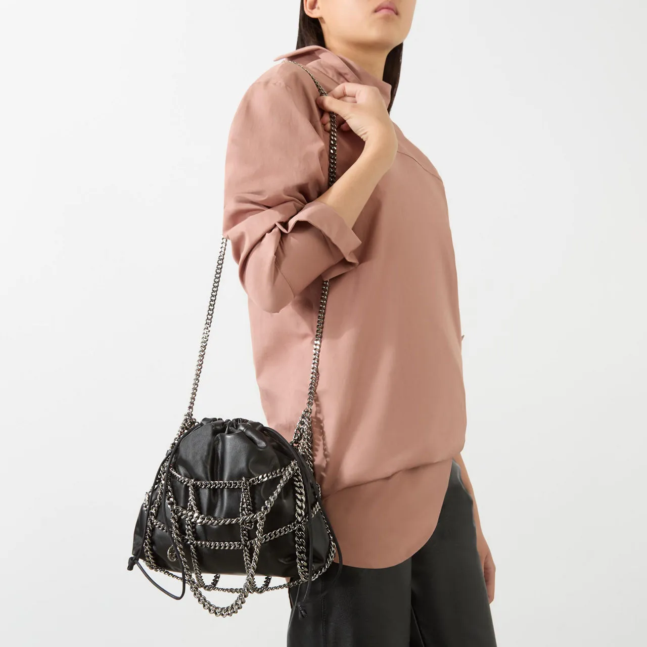 Black Brass Cage Mini Crossbody Bag