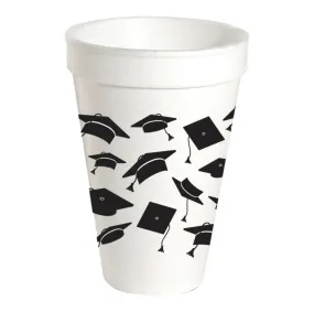 Black Graduation Cap Design Disposable Cups