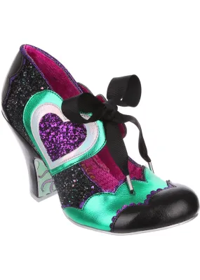 Irregular Choice Heart 50's Pumps in Black