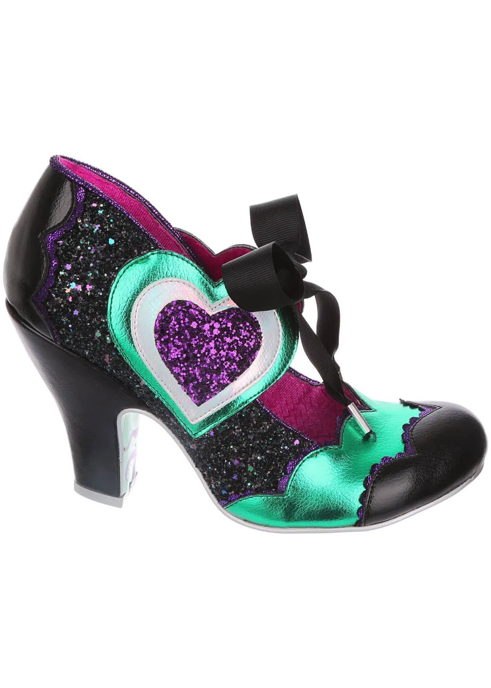 Irregular Choice Heart 50's Pumps in Black