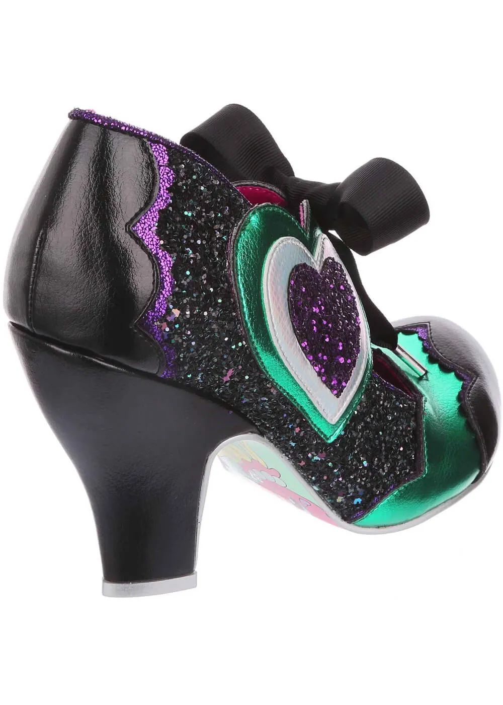 Irregular Choice Heart 50's Pumps in Black