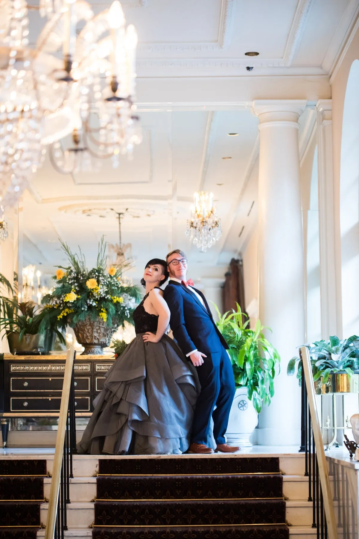 Black Lace Two-Piece Ball Gown