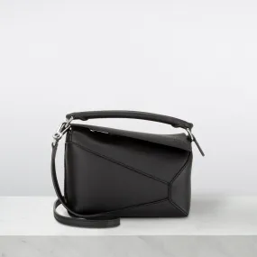 Black Puzzle Mini Crossbody Bag