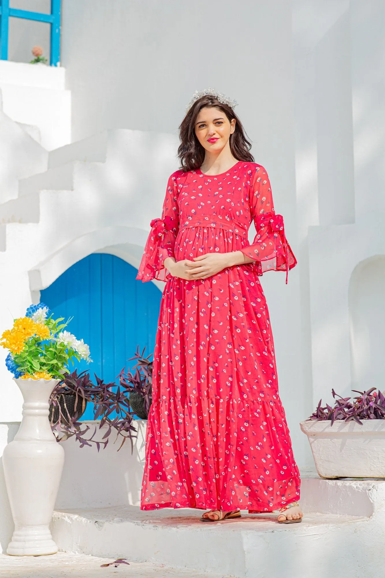 Blossom Maternity & Nursing Frill Dress
