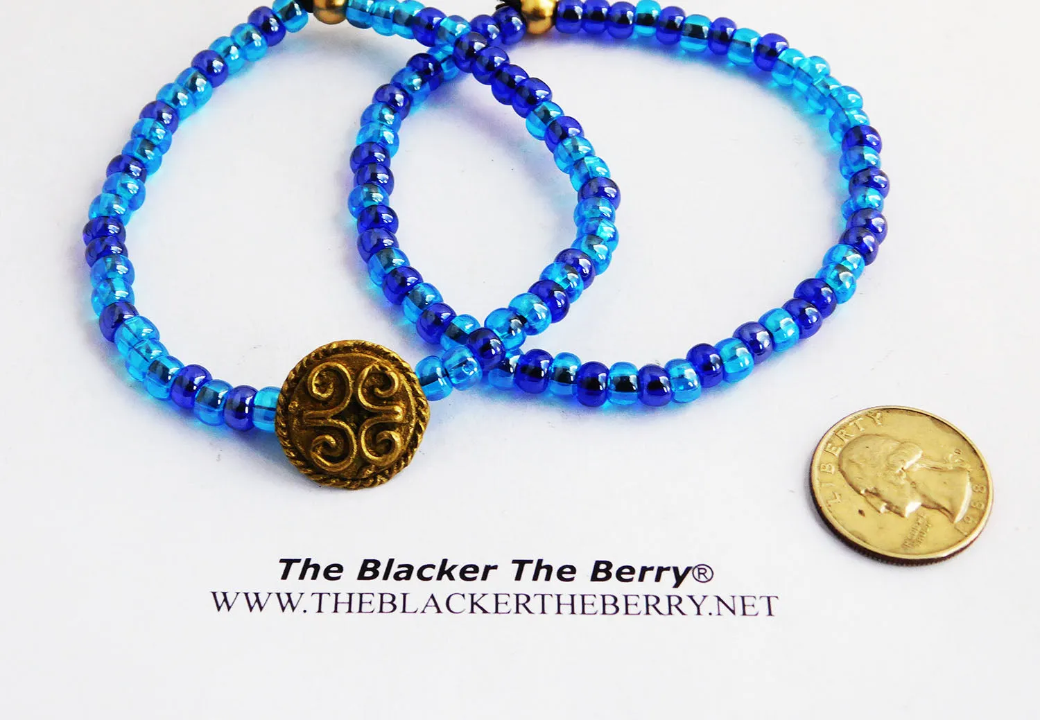 Blue Beaded African Bracelet Anklets Jewelry