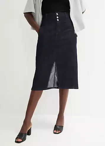 bonprix Knee-Length Denim Skirt | Grattan