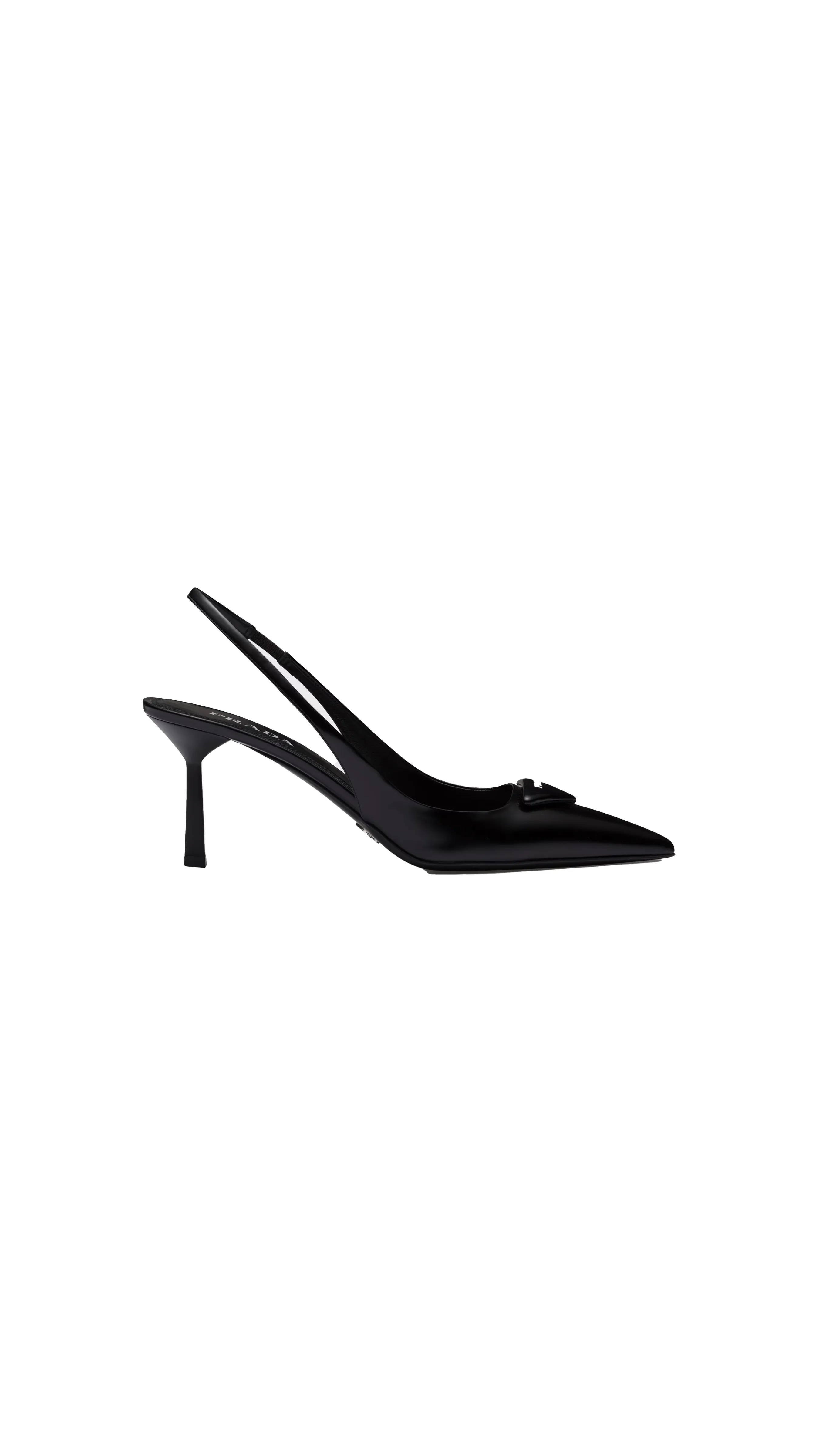 Brushed Leather Slingback Pumps Black