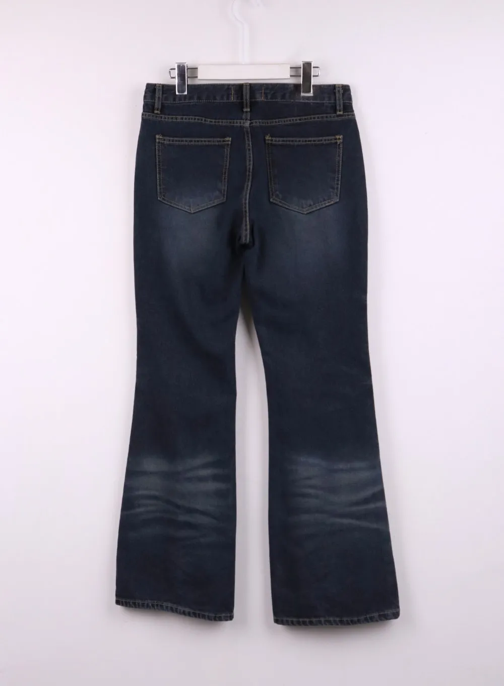 Low Rise Button Front Flared Jeans