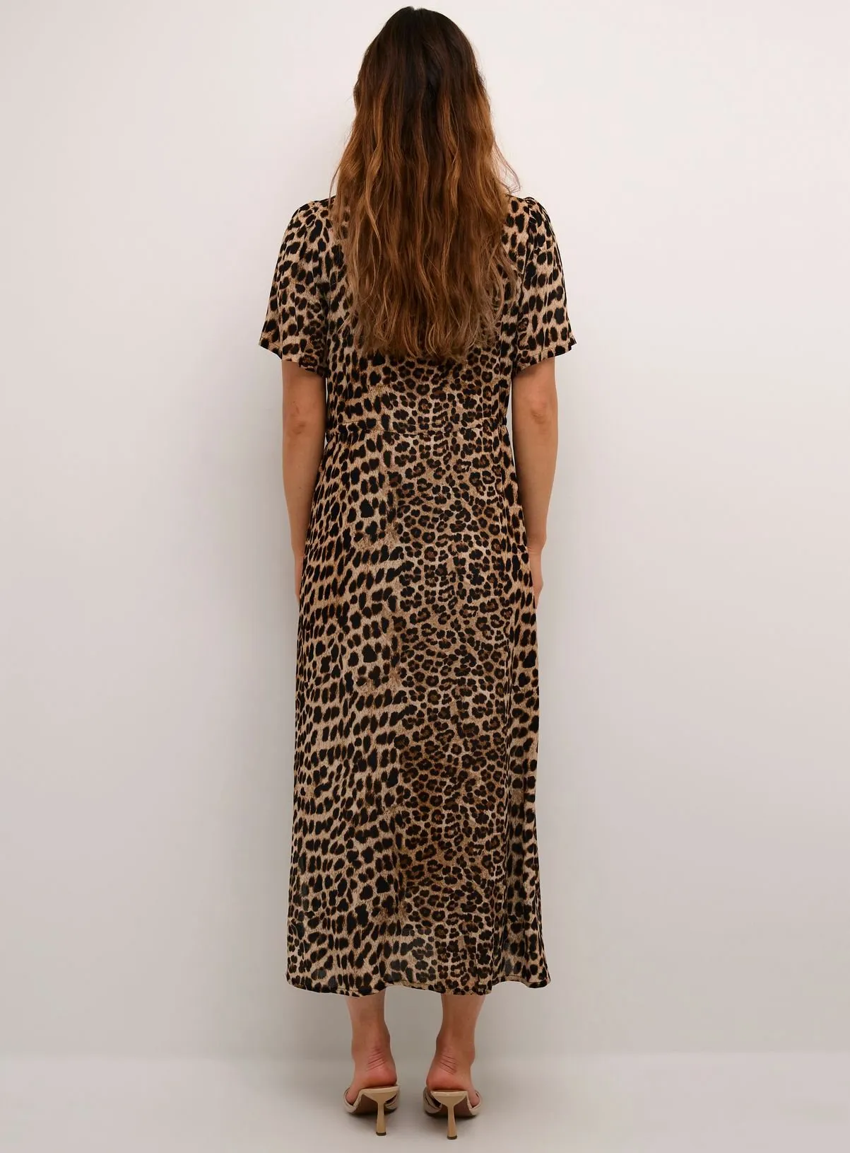 Buy KAFFE Amber Short Sleeve V Neck Maxi Dress Brown 12 | Dresses | Tu