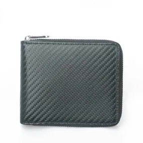 Men's Carbon Fiber Zipper Card Slots Wallet