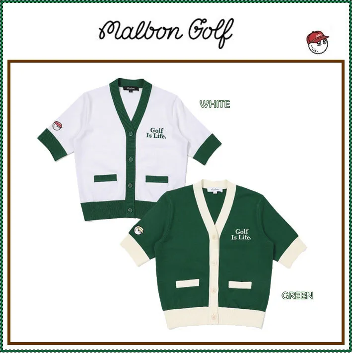 Malbon Golf Street Plain Short Sleeves Logo Cardigans