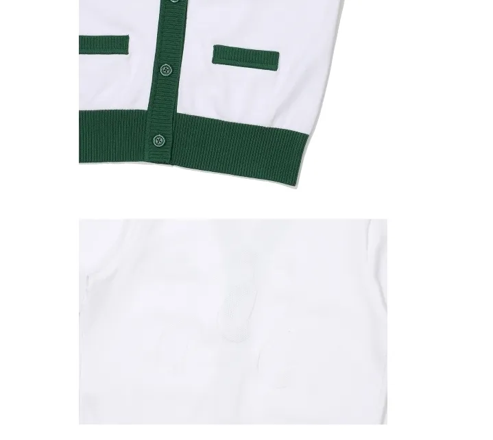 Malbon Golf Street Plain Short Sleeves Logo Cardigans