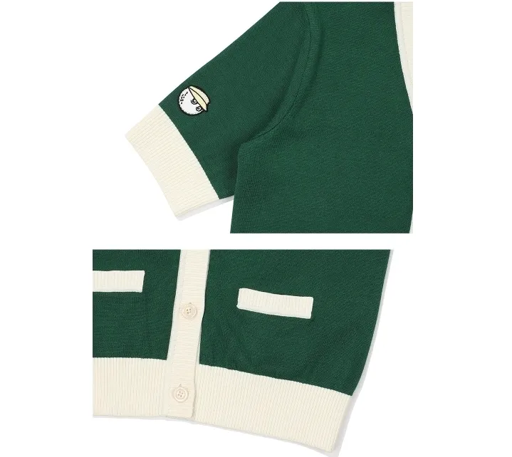 Malbon Golf Street Plain Short Sleeves Logo Cardigans