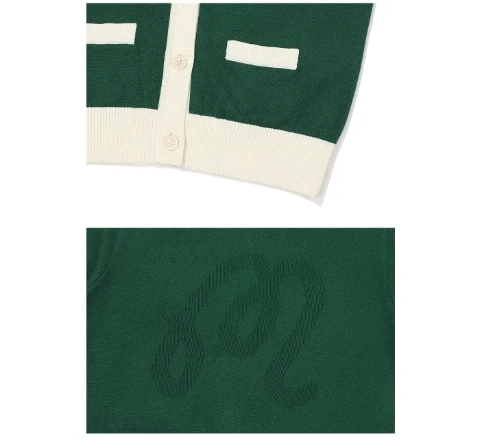 Malbon Golf Street Plain Short Sleeves Logo Cardigans