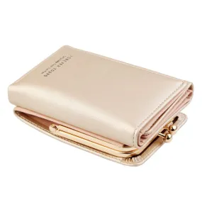 Sleek PU Leather Gold Wallet