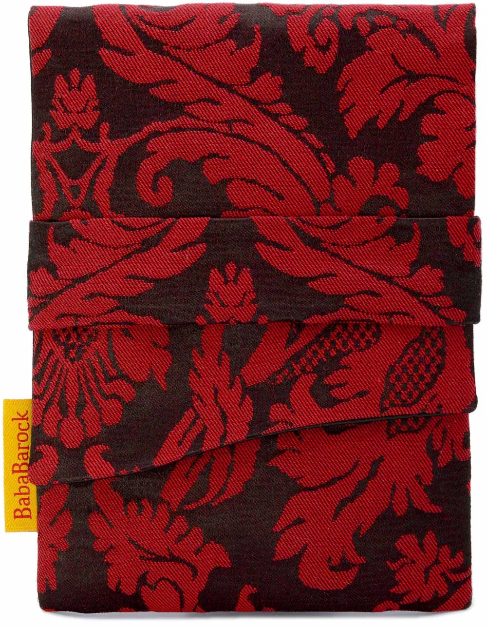 Red and Black Silk Foldover Pouch