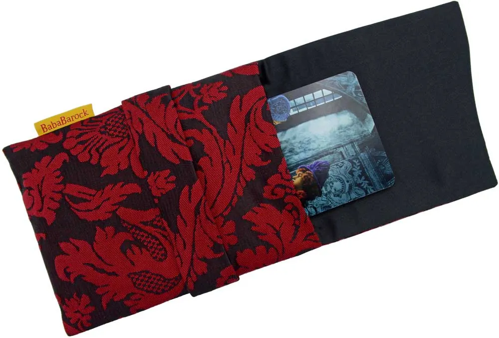 Red and Black Silk Foldover Pouch