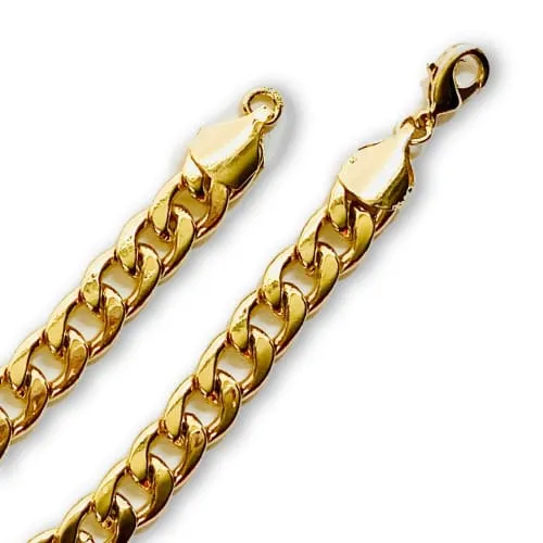 Chunky 10mm Cuban Link Anklet in 18k Gold