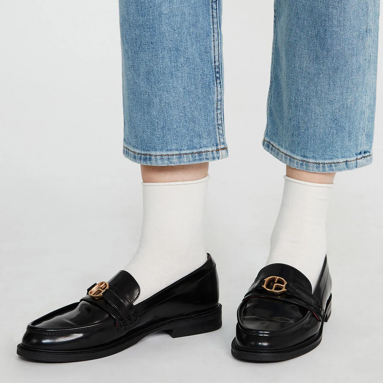 CLAUDIE PIERLOT Aude Patent Leather Loafers Black