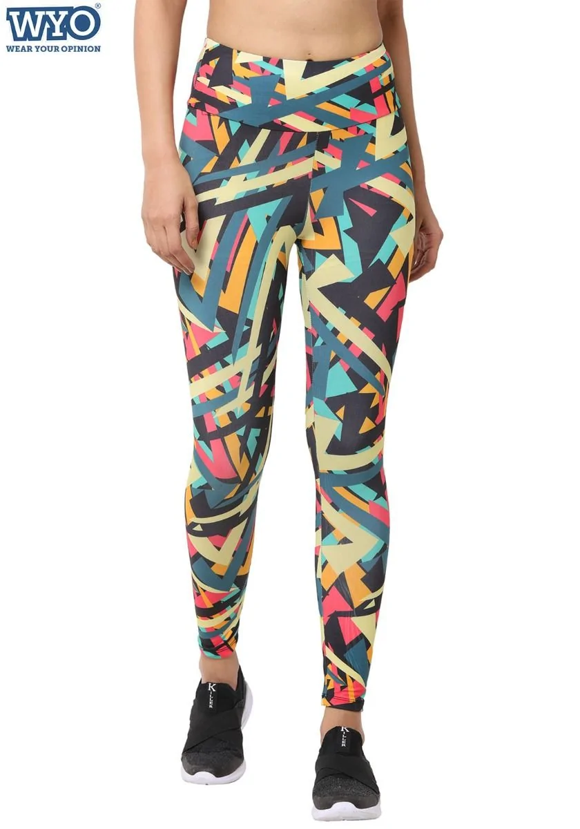 Colorful Abstract Stripe Leggings