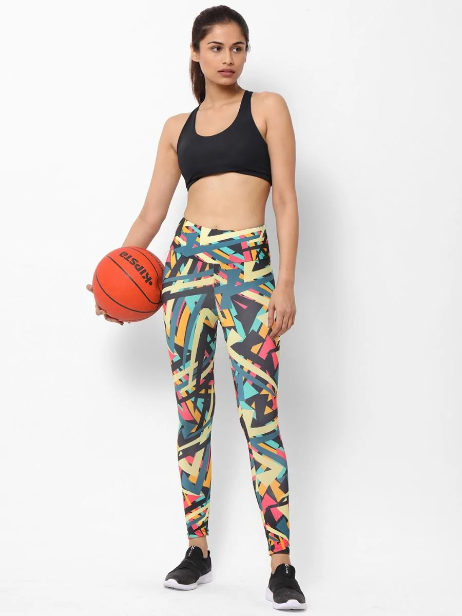 Colorful Abstract Stripe Leggings