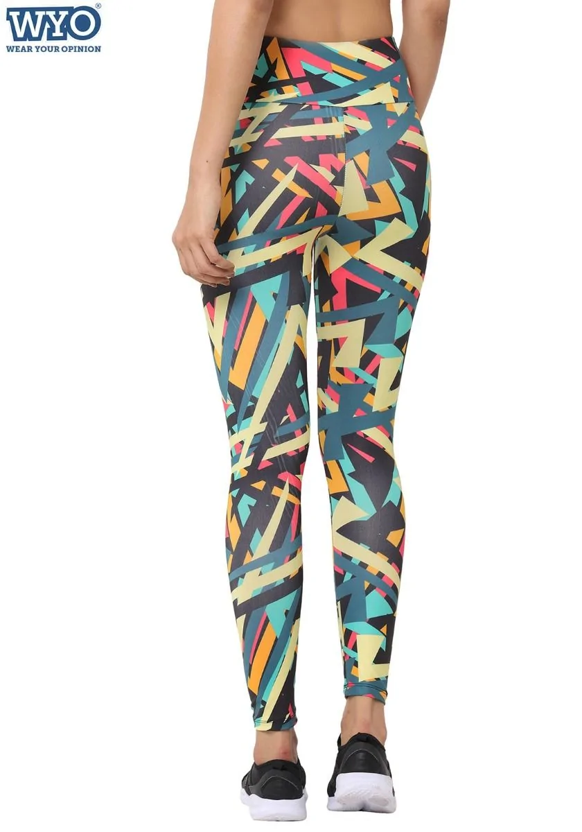 Colorful Abstract Stripe Leggings