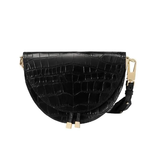 Crocodile Pattern Designer Crossbody Bag in Pu Leather