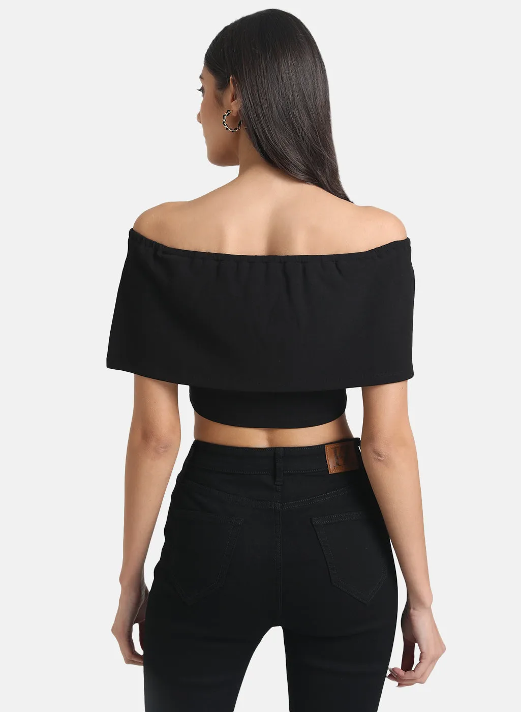 Overlay Off-Shoulder Crop Top