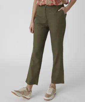 Linen Trousers with Cropped Design