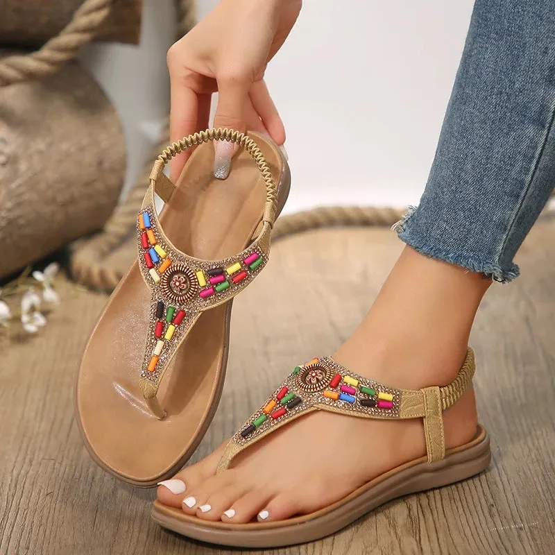 Stylish Bohemian Crystal Sandals