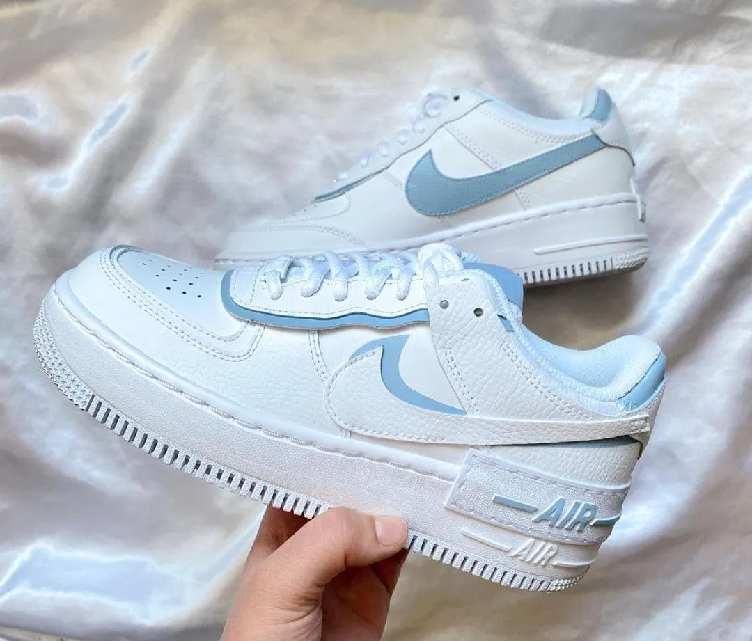 Custom Air Force 1 Shadow Light blue combo