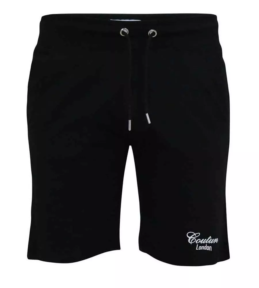 D555 Black Couture Men's Shorts With Elasticated Waistband (HOLBROOK)