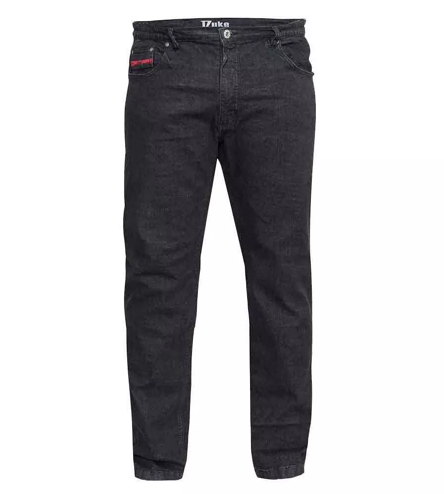 Duke London Elasticated Waist Black Comfort Fit Jeans